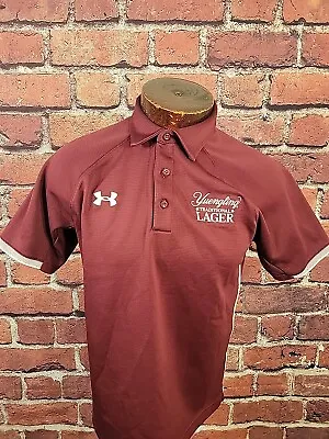 Under Armour Men's M Maroon White Yuengling Short Sleeve Golf Polo Shirt ⛳🍺 • $22.97
