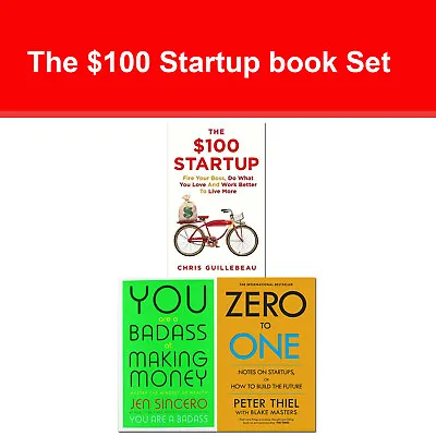 $41.88 • Buy The $100 Startup, You Are A Badass At Making Money, Zero To One Books Collection