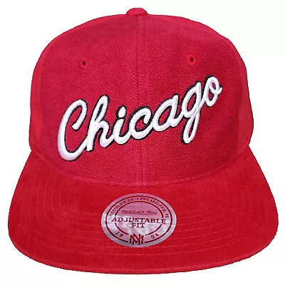 Mitchell & Ness Chicago Bulls NBA Snapback Cap 3D Script Logo Soft Red Fab NWT • $29.99