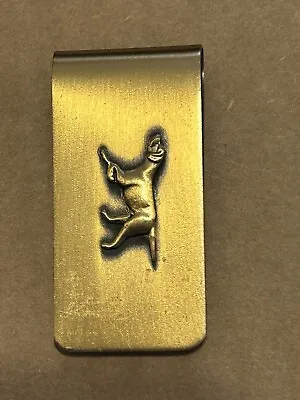 Dog Money Clip Brass Tone New 2”x1” Vintage • $14.39
