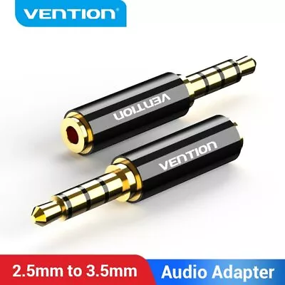 2.5mm MALE To 3.5mm FEMALE AUDIO ADAPTER EARPHONE AUX JACK PLUG STEREO CONVERTER • £5.40