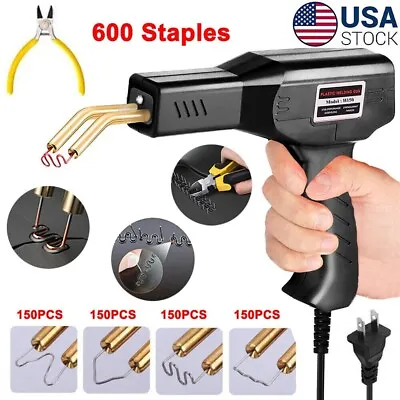 Hot Stapler Gun Plastic Repair Car Bumper Fender Welder Machine Kit +600 Staples • $18.99