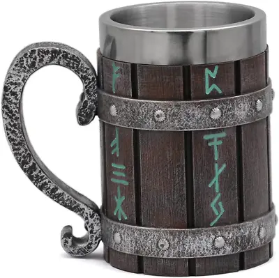 Nordic Viking Rune Mug Beer Tankard Cup For Men Viking Gift Decor Stainless Stee • $79.93