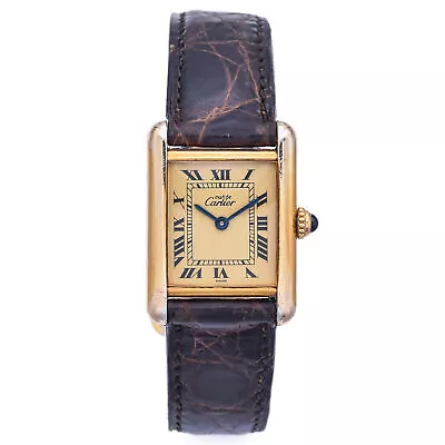 Vintage Must De Cartier Tank Vermeil Quartz Women's Watch With Box • $729