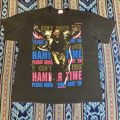 Vintage 90’s MC Hammer Crew Neck Tee Sz XL Single Stitch Hanes Can’t Touch This • $74.99