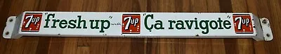 Vintage Porcelain FRESH UP 7up SODA POP ADVERTISING DOOR PUSH SIGN • $325