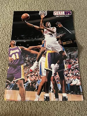 Vintage ALLEN IVERSON & CHRS WEBBER Centerfold Poster NBA Slam '90s 76ERS SIXERS • $7.99