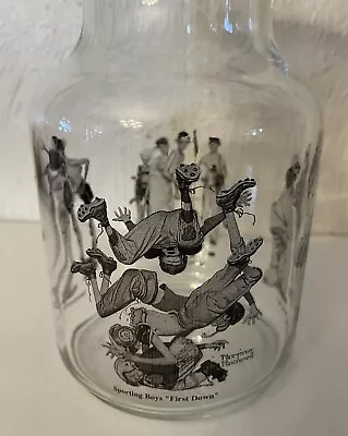 RARE Norman Rockwell The Sporting Boys Glass Vase New Condition With Lid. • $17.99