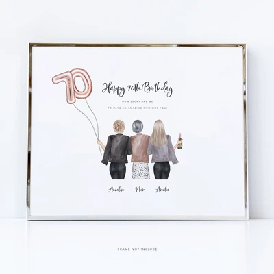 Personalised Happy 70th Birthday Thoughtful Printed Gift For Mum Or Grandmum • £9.99