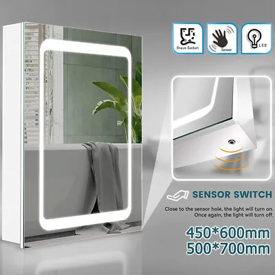 £117.90 • Buy LED Bathroom Mirror Cabinet With Shaver Socket Storage/Demister/Sensor Switch UK