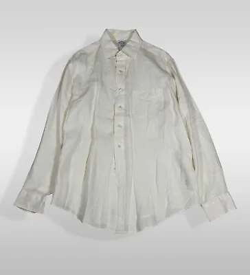 Brooks Brothers Off White Irish Linen Button Down Mens Size XL Shirt • $30