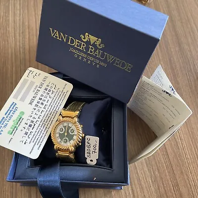 New Old Stock Authentic Van Der Bauwede 32mm Quartz Green Dial Swiss Watch • $450
