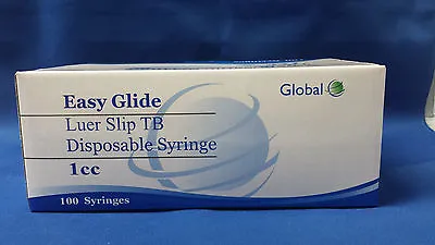 $12.99 • Buy 100- 1 Cc Easy Glide Luer Slip Tuberculin Syringe 1ml Sterile NEW No Needle 