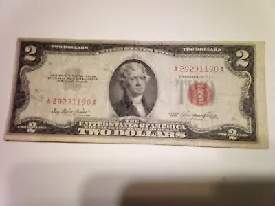 1953 2 DOLLAR Red Seal Silver Certificate NOTE XF-AU CRISP In NEW HOLDER • $4.99