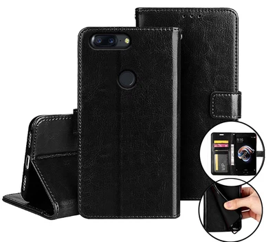 $7.50 • Buy Oneplus 5T Fine Leather Wallet Case Id Cash Compartment
