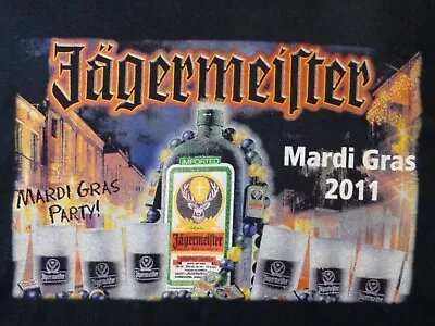 Jagermeister T Shirt Men's XL Black New Orleans Mardi Gras 2011 • $16.98