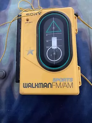 Sony Walkman Sports Fm/am Yellow Walkman Vintage  Not Sure If Works . Clean • $52.95