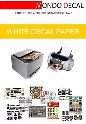 Decal Paper Waterslide Decal Paper 12 A4 White Background Inkjet & Laser • £29.22