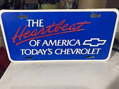 The Heartbeat Of America Chevrolet Booster License Plate Chevy Plastic Vintage • $28.99