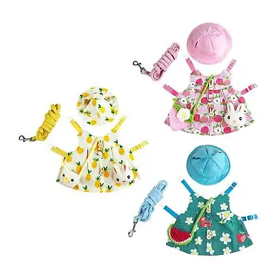 Rabbit Vest Harness Leash Set Mini Hat Bag Breathable Costume Dress Bunny • £11.76