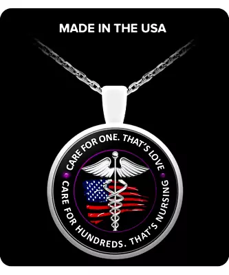 NURSE CADUCEUS RN MEDICAL Pendant Charm Sterling 925 Silver 22  Necklace Women • $13.99