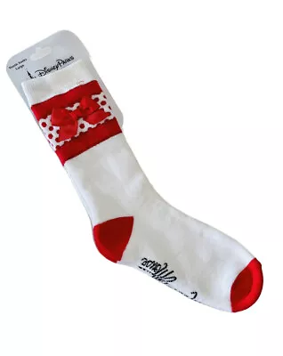 Disney Parks Minnie Mouse Socks - Youth Large Socks - Polka Dots With Bow .New • $10.99