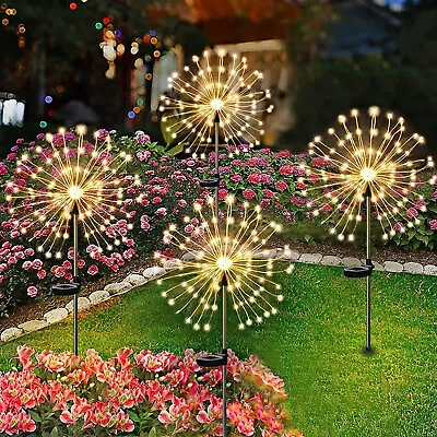 2PCS Solar Firework Fairy Lights Waterproof Outdoor Path Garden Decor Lamp • $19.98