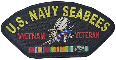 Usn Navy Seabee Vietnam Veteran W/ Service Ribbons Patch Can Do Cb Construction • $10.78