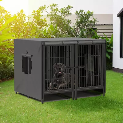 XXXL Giant Premium Dog Crate Cage Pet Kennel Divider Playpen Dual Door & Tray  • $38.93