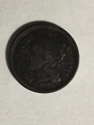 $5.50 • Buy 1868 Copper-Nickel 3 Cent Piece Dark
