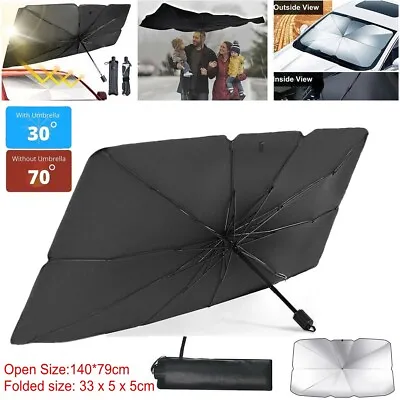 Car Windshield Sun Shade Foldable Umbrella Front Window Cover Visor Umbrella L • $16.79