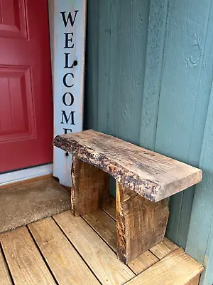 30” Fatty Rustic Primitive Oak Wood Live Edge Bench • $148