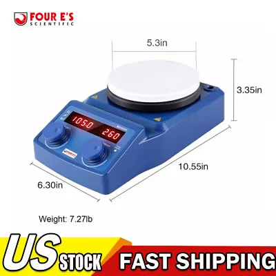 5Inch Magnetic Stirrer 110V LED Digital With Heating Lab Hotplate Mixer 600W US • $188.99