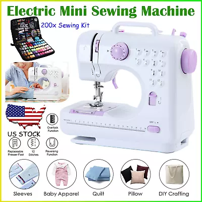 Mini Sewing Machine For Beginners Kids 12 Built-In Stitches W/200x Sewing Kit US • $22.83