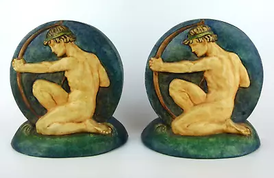 A Rare Pair Of Compton Pottery Classical Archer Bookends- Mary Seton Watts • $616.05