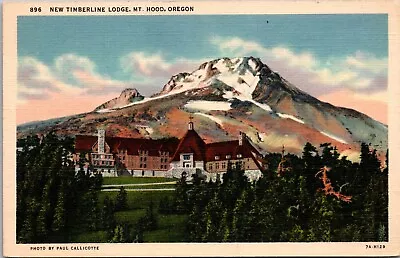 Mt Hood OR~Timberline Lodge~Where The President Had Lunch~VTG 1937 Postcard KA16 • $4.50