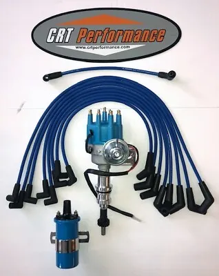 SMALL BLOCK FORD 289-302 BLUE Small HEI Distributor + 45K COIL BLUE + USA WIRES  • $164.99