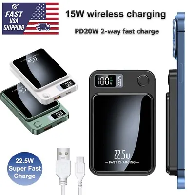 PD 20W 10000mAh Magnetic Power Bank Wireless Fast Charge + Type C For IPhone • $21.49