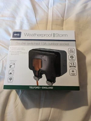 £9.99 • Buy Waterproof Outdoor 13A 2 Gang Storm Switched Twin Double Socket Outside Use