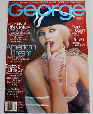 GEORGE Magazine JFK August 1998 CHARLIZE THERON Monica Lewinsky • $95.98