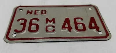 Motorcycle License Plate Nebraska USA 36 464 Vintage • $27.19