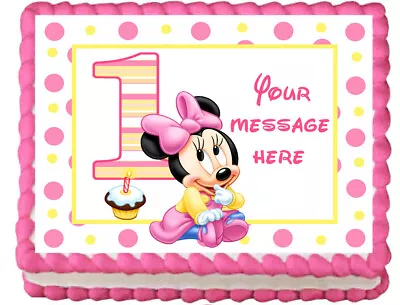 BABY MINNIE MOUSE Party Edible Cake Topper Image Decoration • $8.50