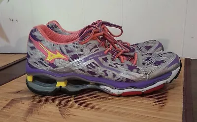 Mizuno - Wave Creation 15 Silver Purple Pink Yellow - Women's 7 - J1GL140138 • $30