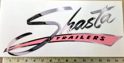 Vintage Shasta Large Pink Camper Trailer RV Sticker Decal 15 X6.5  • $32.49