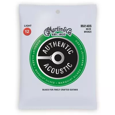 Martin MA140S Authentic Marquis Silked Acoustic Guitar Strings Light 12-54 • $8.99