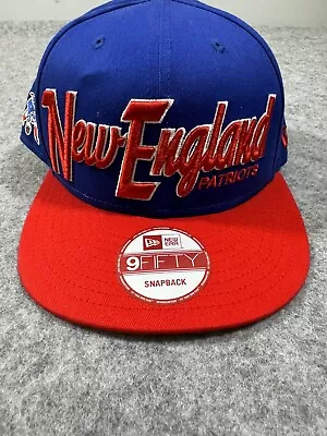 New England Patriots New Era 9Fifty Hat Cap Snap Back NFL Football Blue Red • $20.88