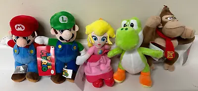 2023 Super Mario 8   Set Of 5 Plush - Mario Luigi Peach Donkey Kong Yoshi - NWT • $43.95