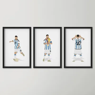 Set Of 3 MESSI/10 - GOAT - FIFA World Cup/Argentina/Soccer - Digital Art Poster • $12.95