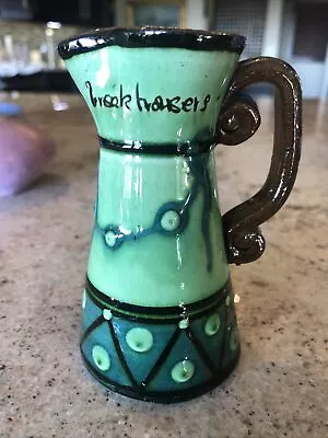 4.5” Torquay Motto Ware Mini Glazed Pottery Pitcher With Saying LOVELY! • $41.30