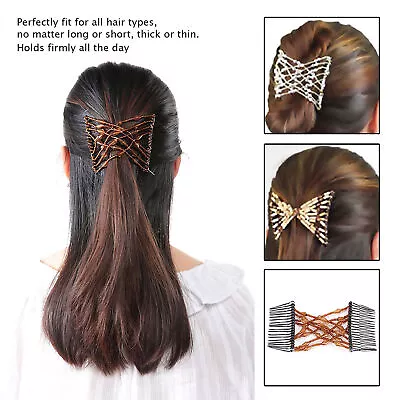 Women Girl Magic Easy Hair Beads Slide Stretchy Comb Clip Stretchable LVE • £6.67